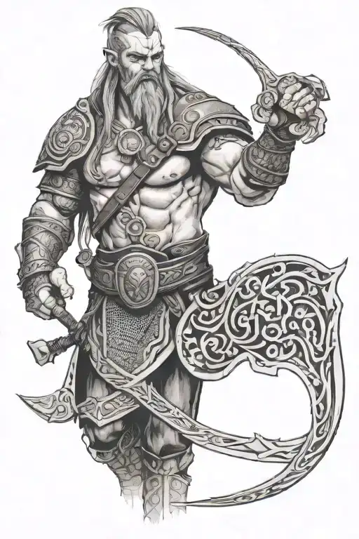 tyr  Norse god of war tattoo design idea