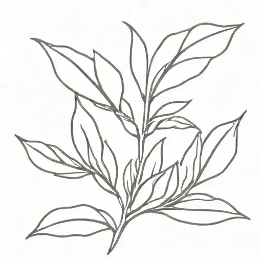 oleander leaf flower tattoo design idea