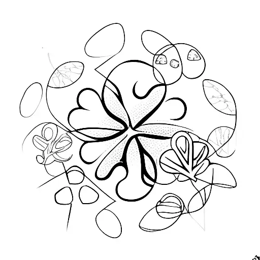 four leaf clover and Wanderlust  tattoo design idea