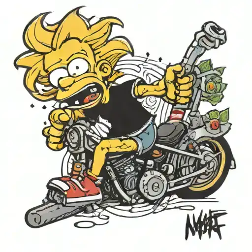 nwa Bart Simpson tattoo design idea