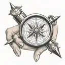 compass finger tattoo tattoo design idea
