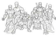4 marvel Heroes tattoo design idea