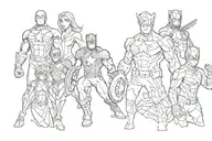 4 marvel Heroes tattoo design idea