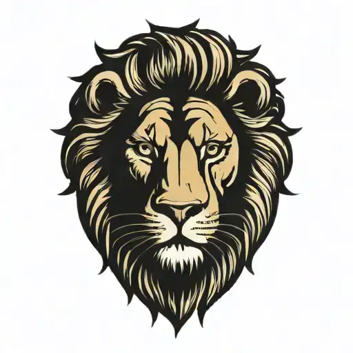 lion surrounded by a sun shining bright tattoo design idea