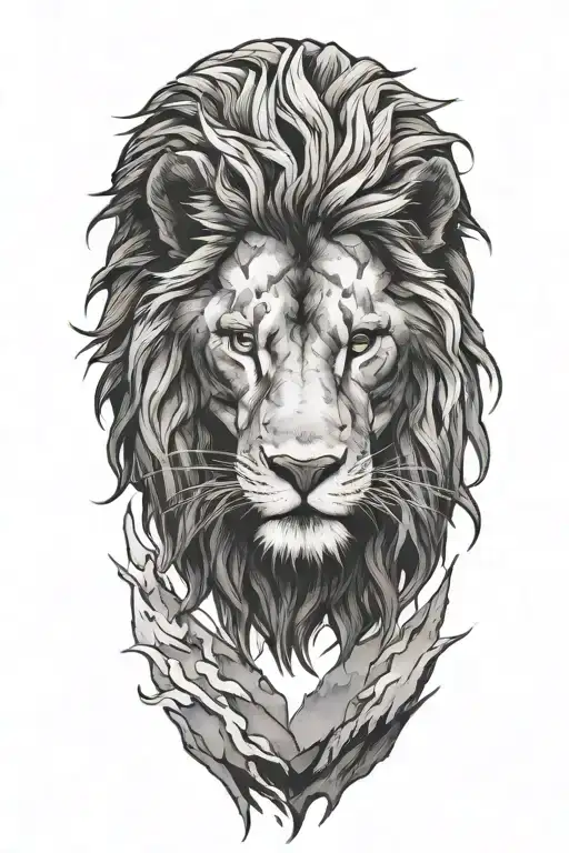 lion walking along horizon zero dawn tattoo design idea