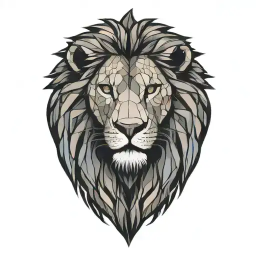 sun rise, sky, lion walking along tattoo design idea