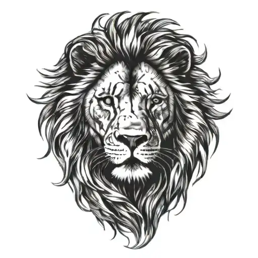 sun rise, sky, lion walking along horizon depicts the silhouette tattoo design idea