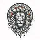rising sun, lion, dawn, sky tattoo design idea