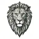 sun rise, sky, lion walking along tattoo design idea