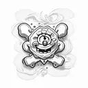 spongebob in flower tattoo design idea