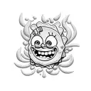 spongebob in flower tattoo design idea