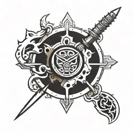 Naruto anbu black ops symbol combine with One piece shanks  tattoo design idea