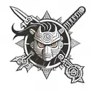 Naruto anbu black ops symbol combine with One piece shanks  tattoo design idea