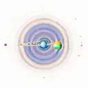 Galaxy-themed solar system with planets and stars arranged in the golden ratio tattoo design idea