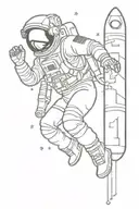 astronaut floating in space tattoo design idea