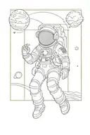 astronaut floating in space tattoo design idea