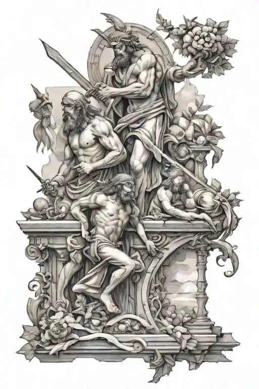 biblical scene tattoo design idea