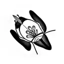 above the knee floral with lily pad or frog tattoo design idea