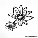 floral with lily pad or frog tattoo design idea