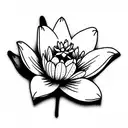 floral with lily pad or frog tattoo design idea