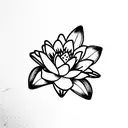 floral with lily pad or frog tattoo design idea