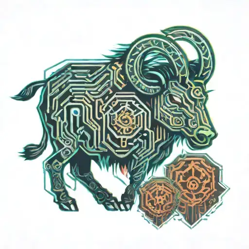 Ram and wild boar tattoo design idea