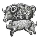 Ram and wild boar tattoo design idea