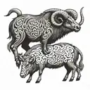 Ram and wild boar tattoo design idea