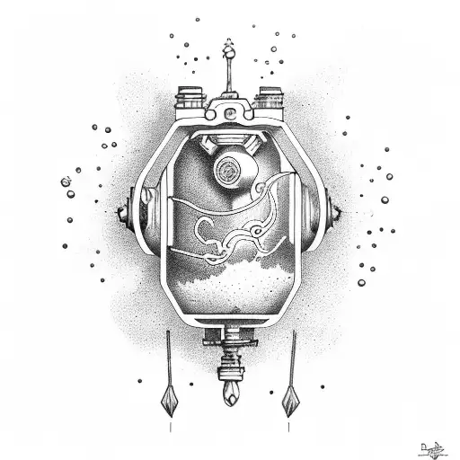 underwater bomb for the wrist tattoo design idea