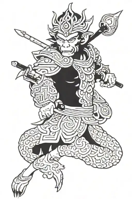 Monkey King tattoo design idea