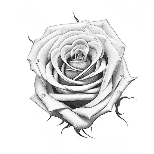 roses made whit dollar tattoo design idea