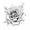 roses made whit dollar tattoo design idea