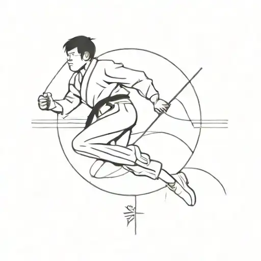 voyage sport taekwondo tattoo design idea