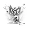  fallen angel tattoo design idea