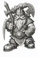 Dwarf warrior  tattoo design idea