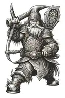 Dwarf warrior  tattoo design idea
