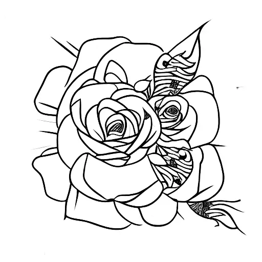 Create a sleeve tattoo featuring vultures carrying roses in their talons tattoo design idea