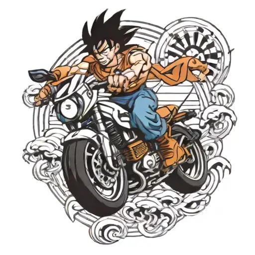 son goku drive bmw tattoo design idea