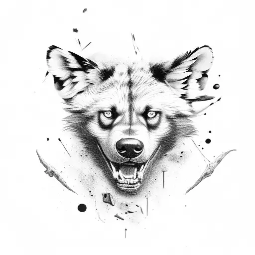 wild dog tattoo design idea