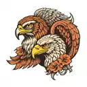 hawk and ram  tattoo design idea