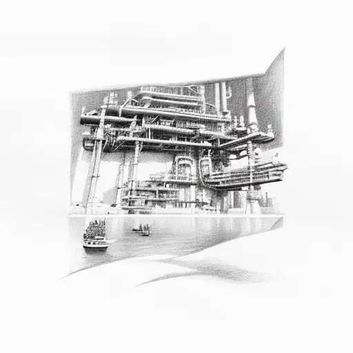 oil rig tattoo design idea
