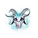 goat's skull tattoo design idea