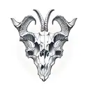 goat's skull tattoo design idea