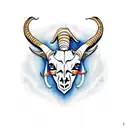 goat's skull tattoo design idea