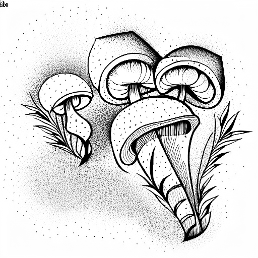high mushroom tattoo design idea