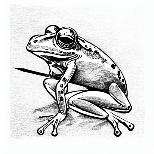 frog sword tattoo design idea