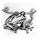 frog sword tattoo design idea