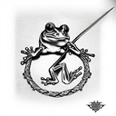 frog sword tattoo design idea