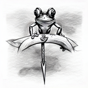 frog sword tattoo design idea