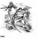 frog sword tattoo design idea